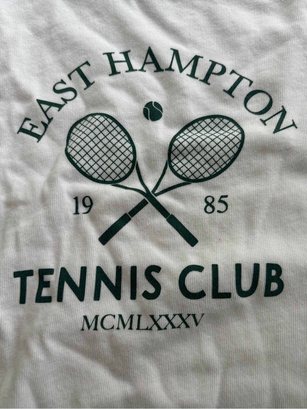 Girls East Hampton Tennis Club Graphic Tee - White with Dark Green Print
